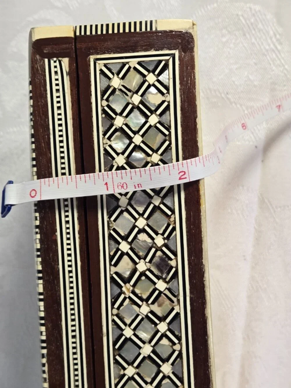 Vintage Mother of Pearl Mosaic Jewelry Box